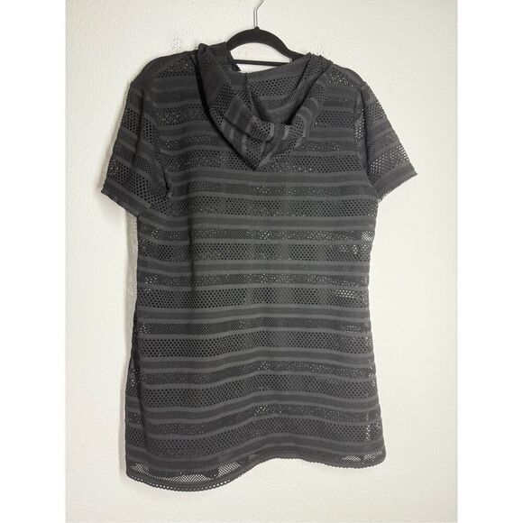 Club Z Collection Lace Hooded Beach Dress Zippered Swim Cover Up Sz L Pockets - Picture 3 of 9